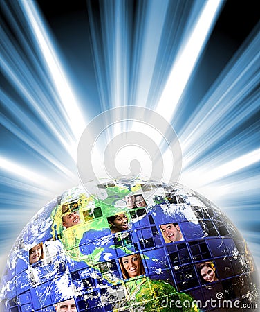 Global Worldwide Network of People Stock Photo