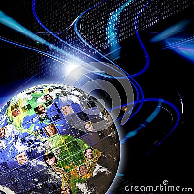 Global Worldwide Network of People Stock Photo