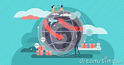 Globalisation concept, people communication and business network relationships Vector Illustration