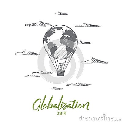 Globalization concept. Hand drawn isolated vector. Vector Illustration