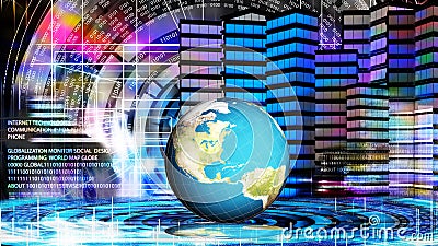 Globalization connection technology and digital communi Stock Photo