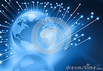 Globalization of fiber optics Stock Photo