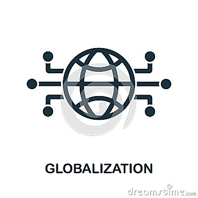 Globalization icon from digitalization collection. Simple line Globalization icon for templates, web design and infographics Stock Photo