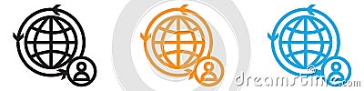 Globalization icon vector logo set collection for web app ui Vector Illustration