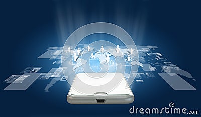 Globalization or Social network concept background with new gene Stock Photo