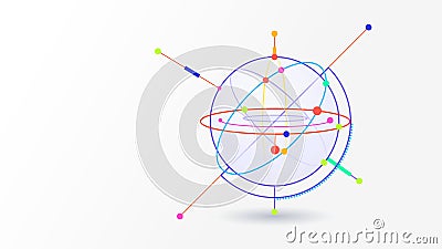 Globalization tech elements abstract icon vector background Vector Illustration