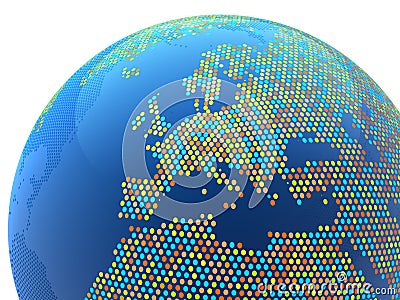 Globe abstract dotted Europe Stock Photo