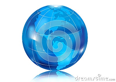 Blue planet Earth Cartoon Illustration