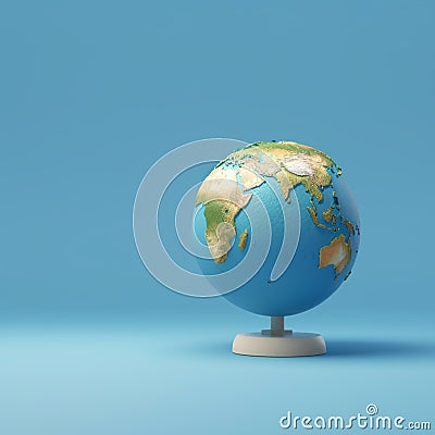 Globe on blue background 3D rendering for a striking visual Stock Photo