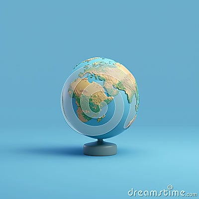 Globe on blue background 3D rendering for a striking visual Stock Photo
