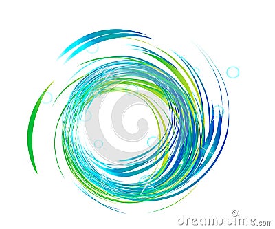 Globe blue spiral abstract waves icon Vector Illustration