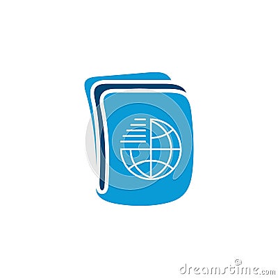 Globe book vector design logo Stock Photo
