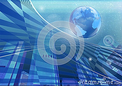 Globe with City Abstract Stock Photo
