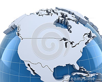 Globe, close-up on USA and Canada Stock Photo