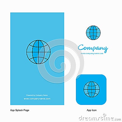 Globe Company Logo App Icon and Splash Page Design. Creative Business App Design Elements Vector Illustration