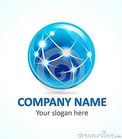 Globe company logo. Vector Illustration