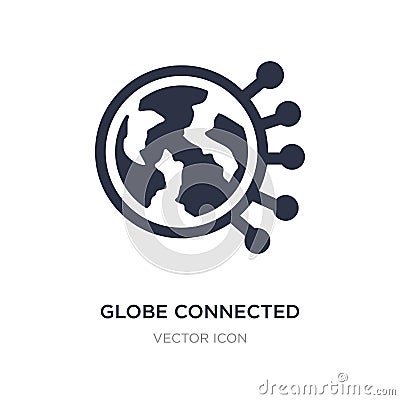 globe connected circuit icon on white background. Simple element illustration from Technology concept Vector Illustration