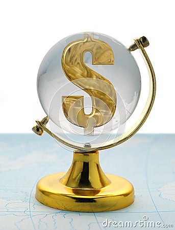 Globe and dollar Stock Photo