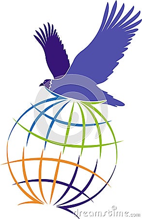 Globe eagle logo Vector Illustration