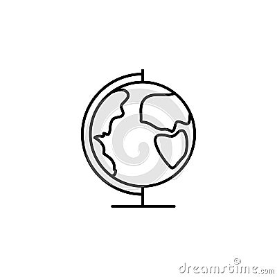 Globe, earth, geography icon. Element of education illustration. Signs and symbols can be used for web, logo, mobile app, UI, UX Vector Illustration