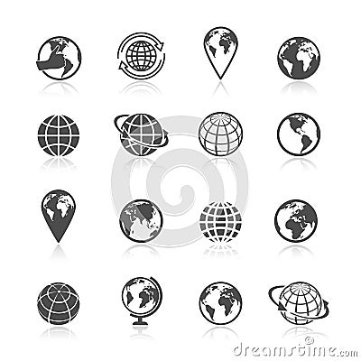 Globe Earth Icons Vector Illustration