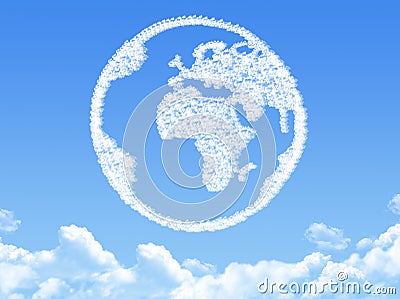 Globe earth shaped cloud Stock Photo