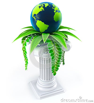 Globe ecology concept Stock Photo