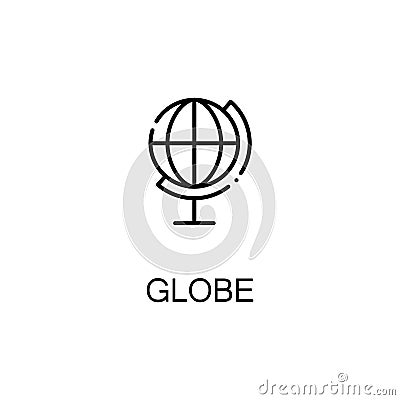 Globe flat icon or logo for web design. Vector Illustration