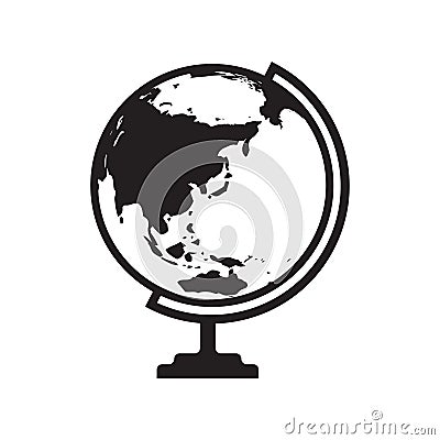 Globe icon with Asia and Australia map - vector illustration Vector Illustration