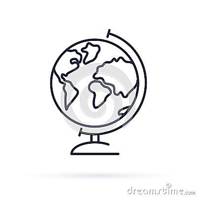 Globe icon. Earth illustration for study. World Icon isolated on background. Modern flat style pictogram Cartoon Illustration