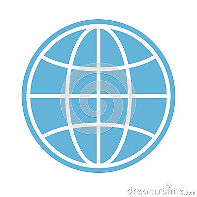 Globe icon, earth planet - global world, global sign - map isola Vector Illustration