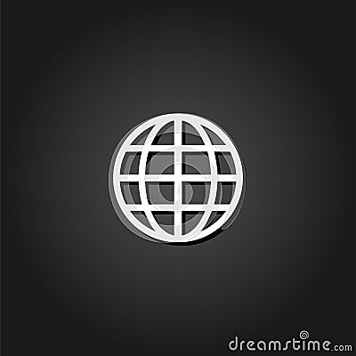 Globe icon flat Vector Illustration