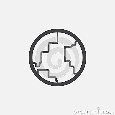 Globe icon, logo illustration, group pictogram isolated on white. Vector Illustration