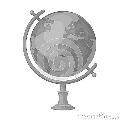 Globe icon in monochrome style isolated on white background. Rest and travel symbol stock vector illustration. Vector Illustration