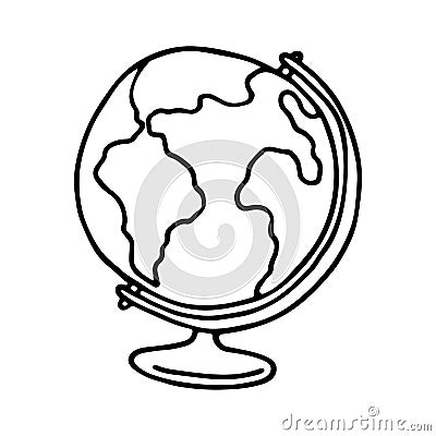 Globe icon. Outlined Vector Illustration