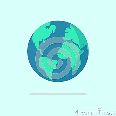 Globe icon, planet earth, world, flat design, vector, illustration Vector Illustration