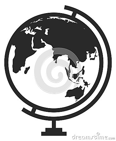 Globe icon. School geography tool. Map sphere Vector Illustration