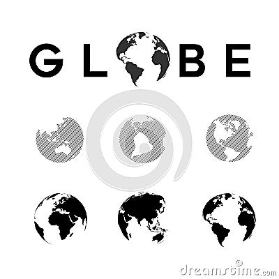 globe icon set collection Stock Photo