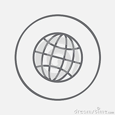 Globe icon vector, solid illustration, pictogram isolated on gray. Vector Illustration