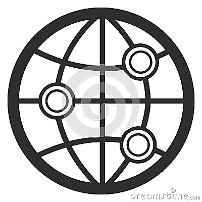 Globe icon. Worldwide business connection black symbol Vector Illustration