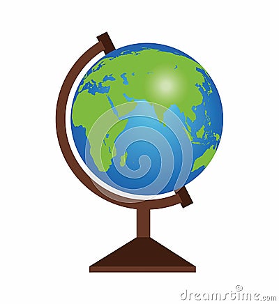 Globe is insulated on white background. School globe Illustration Vector Illustration