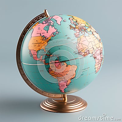 Globe on isolated background, geography concept - AI generated image Stock Photo