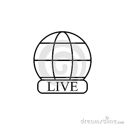 globe and live icon. Element of journalist for mobile concept and web apps illustration. Illustration for website design and devel Cartoon Illustration