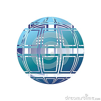 Globe logo element with geometrical design. Vector illustration decorative design Vector Illustration