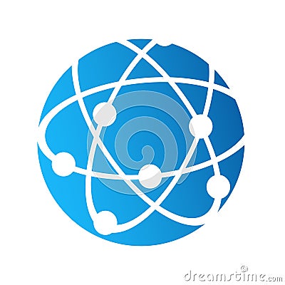 Globe logo icon, internet connection communication concept, stoc Vector Illustration