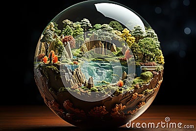 Globe that is made up of different textures, representing the diversity of the world Cartoon Illustration