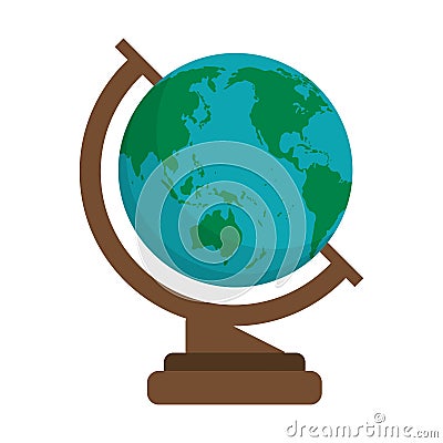 Globe map school design shadow Vector Illustration