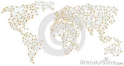 Globe map, world connection, geographic area Vector Illustration