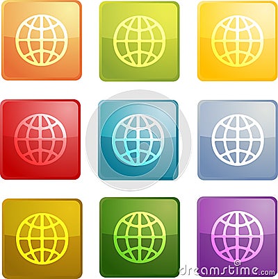 Globe navigation icon Stock Photo