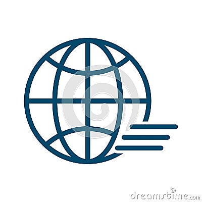 Globe outline icon. Schematic map of planet. World graphic symbol Vector Illustration